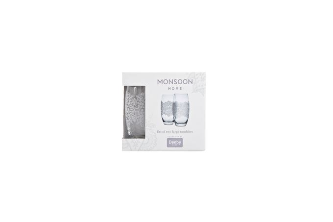Denby Monsoon Filigree Silver Tumbler - Set of 2 Large