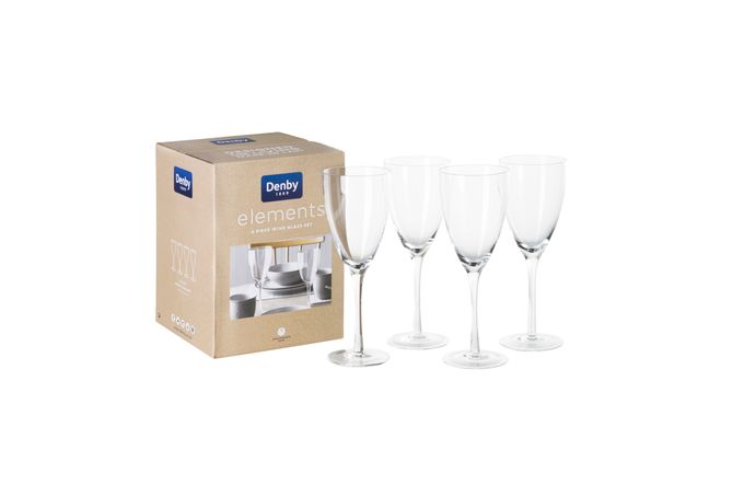 Denby Elements - Glassware Set of 4 Wine Glasses