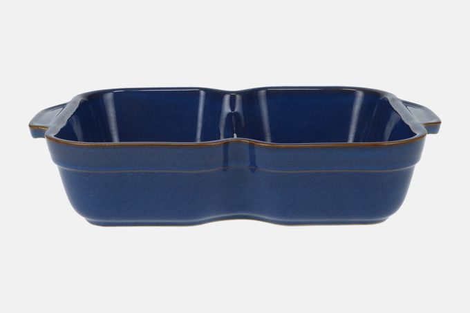 Denby Imperial Blue Serving Dish open-divided 12 3/8 x 8 1/2 x 2 5/8"
