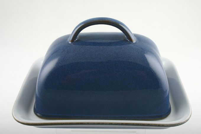 Denby Imperial Blue Butter Dish + Lid Handle on Lid 7 1/2 x 5 1/2"