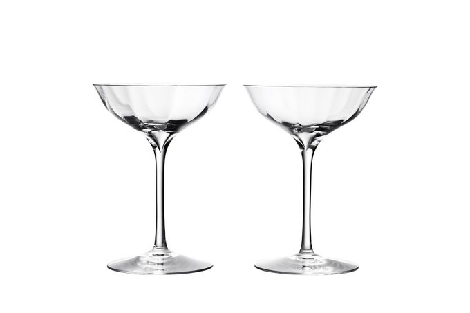 Waterford Elegance Pair of Champagne Saucers Optic Champagne Bell Coupe