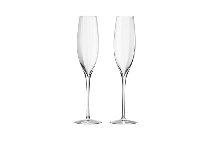 Waterford Elegance Pair of Flutes Optic Classic Champagne Flute