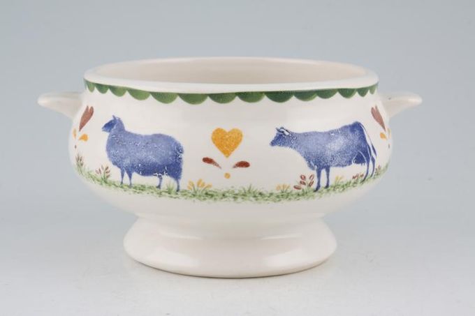 Wood & Sons Jacks Farm Soup Cup Lugged / Footed / Ulster Ceramics B/S 4 1/2"