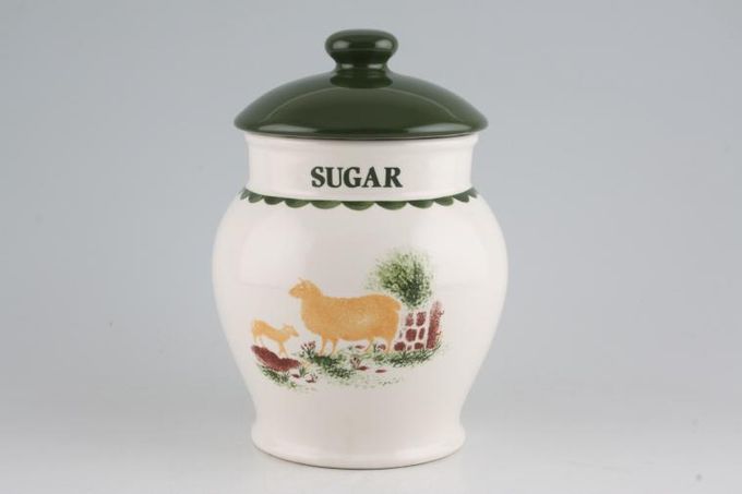 Wood & Sons Jacks Farm Storage Jar + Lid Sugar - Round Shape - Sheep 5 1/2"