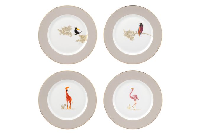 Sara Miller London for Portmeirion Piccadilly Collection Side Plate - Set of 4 Cake Plates - Range I 20cm