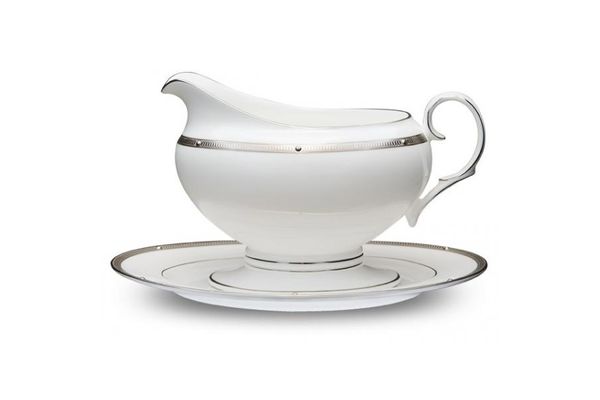 Noritake Rochelle Platinum Sauce Boat and Stand