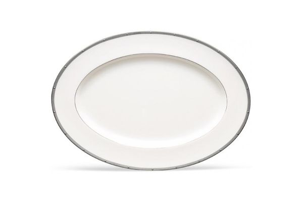 Noritake Rochelle Platinum Oval Plate / Platter 41.8cm