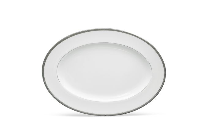 Noritake Rochelle Platinum Oval Plate / Platter 36.8cm