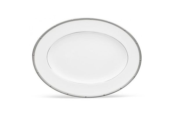 Noritake Rochelle Platinum Oval Plate / Platter 31.2cm