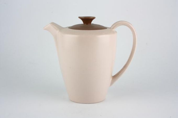Poole Mushroom and Sepia - C54 Coffee Pot Short Spout - Round Handle on Lid 1pt