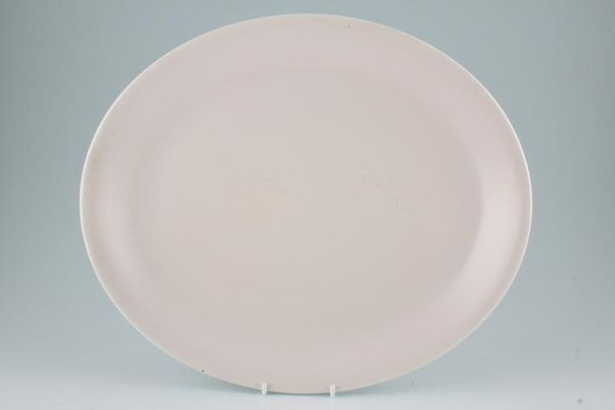 Poole Mushroom and Sepia - C54 Oval Plate / Platter 14"