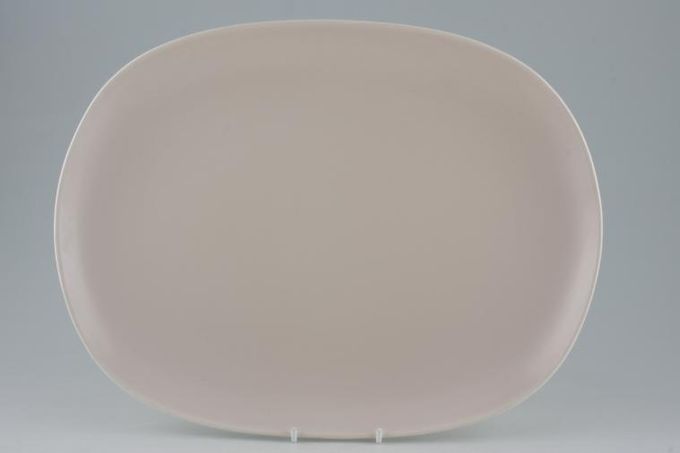 Poole Mushroom and Sepia - C54 Oblong Plate / Platter 14"
