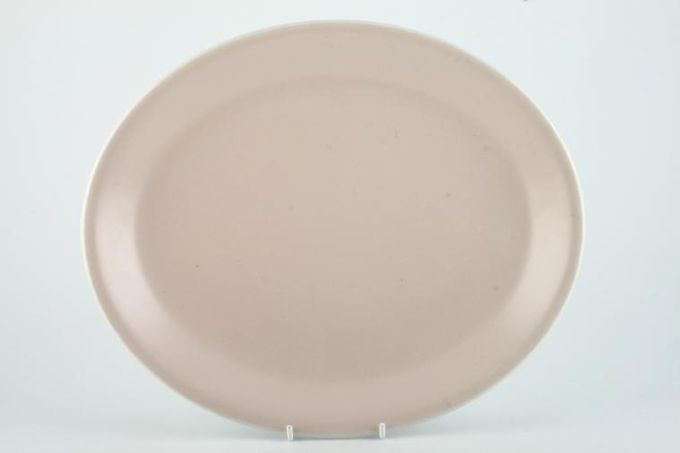 Poole Mushroom and Sepia - C54 Oval Plate / Platter 11 3/4"
