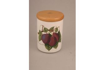 Portmeirion Pomona Storage Jar + Lid The Reine Claude Plum - Wooden Lid 3 5/8 x 4 7/8"
