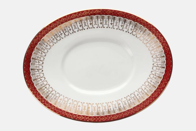 Royal Grafton Majestic - Red Sauce Boat Stand oval 7"
