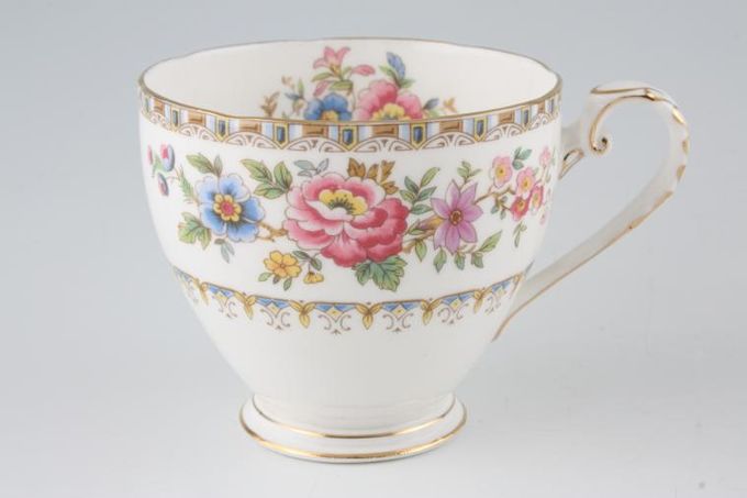 Royal Grafton Malvern Breakfast Cup Flower inside, 2 gold lines on foot - backstamps vary 3 5/8 x 3 1/8"