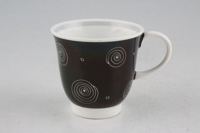 Susie Cooper Scrolls - Black Coffee Cup Footed 2 1/2 x 2 3/8"
