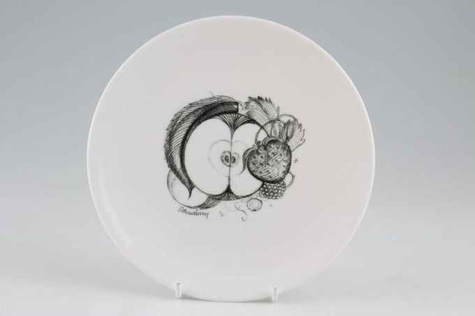 Susie Cooper Black Fruit - Strawberry Tea / Side Plate Signed 6 1/2"