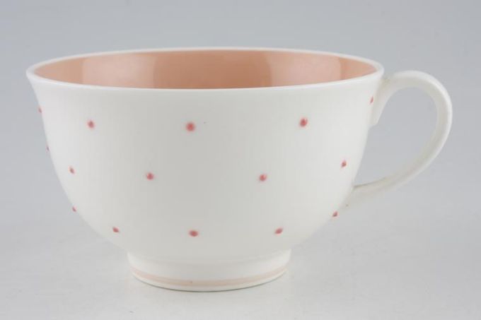 Susie Cooper Raised Spot - Salmon Pink Teacup 3 3/4 x 2 1/4"