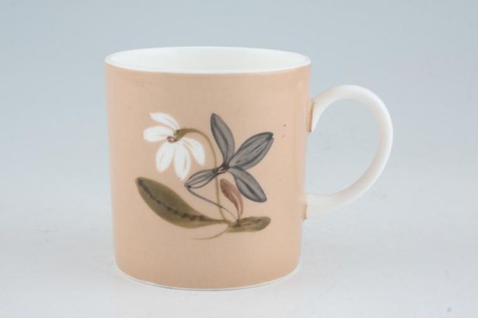 Susie Cooper Flower Motif Coffee/Espresso Can Pink - FM1, Signed B/S 2 1/2 x 2 1/2"