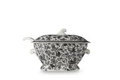 Burleigh Black Regal Peacock Soup Tureen + Lid With Ladle thumb 1