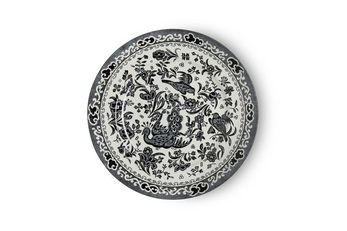 Burleigh Black Regal Peacock Tea Plate 17.5cm