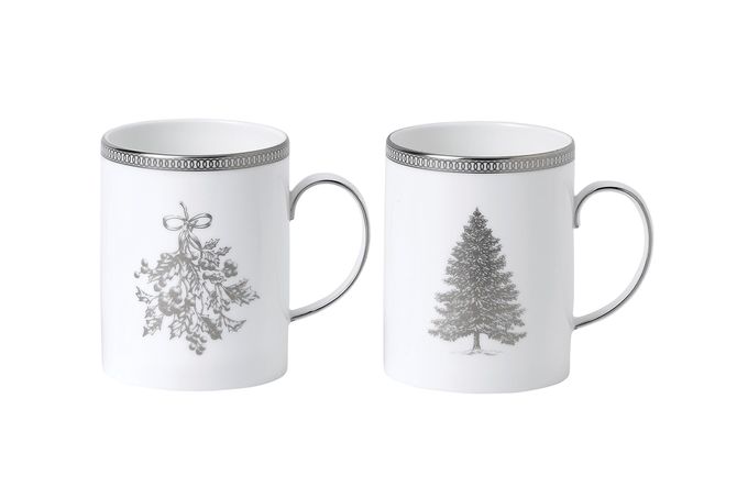 Wedgwood Winter White Set of 2 Mugs 10cm