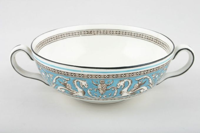 Wedgwood Florentine - Turquoise Soup Cup 2 handles - Pattern Outside