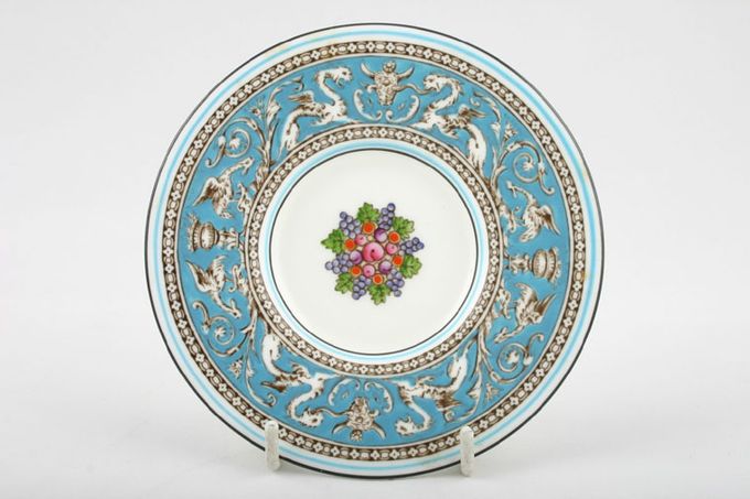 Wedgwood Florentine - Turquoise Coffee Saucer Fruit motif in well 4 3/4"