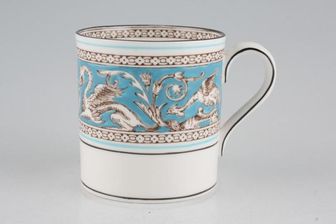 Wedgwood Florentine - Turquoise Coffee/Espresso Can Ear shape handle, Fits 5 1/2 " Saucers 2 1/2 x 2 1/2"
