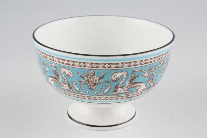 Wedgwood Florentine - Turquoise Sugar Bowl - Open (Coffee) footed 3 5/8"