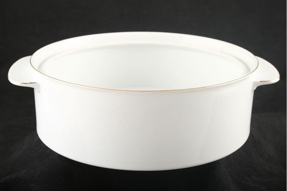 Thomas Medaillon Gold Band - White with Thin Gold Line Vegetable Tureen Base Only
