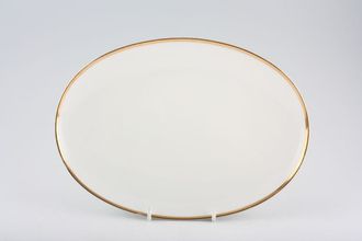 Thomas Medaillon Gold Band - White with Thick Gold Line Oval Plate 11"