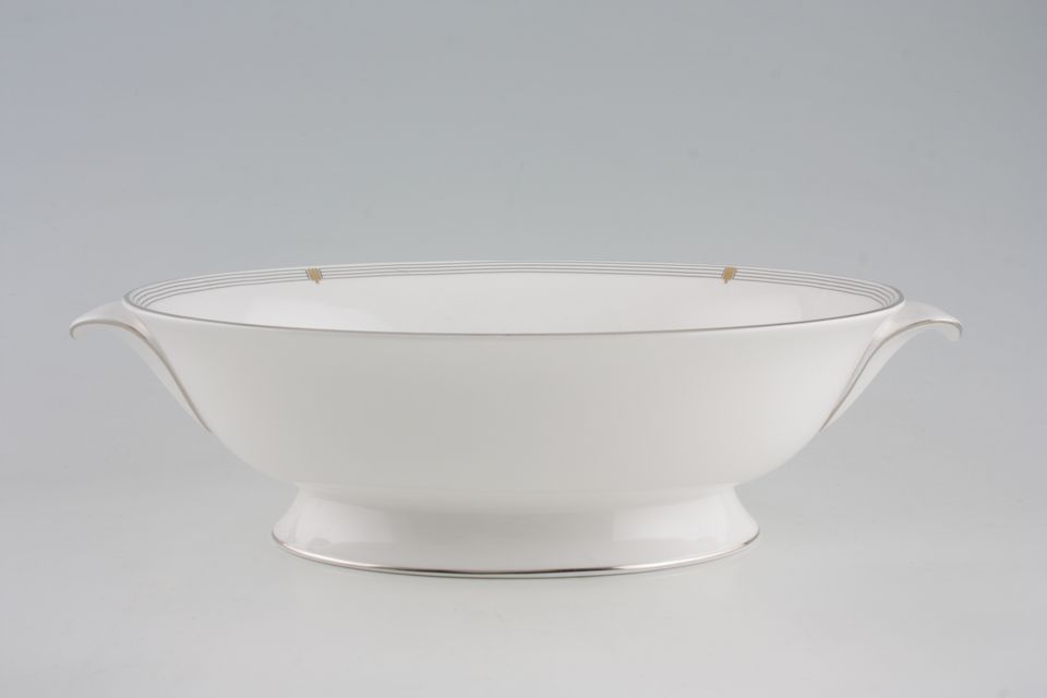 Spode Opera Platinum Vegetable Dish (Open) Footed with handles 10"