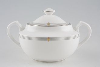 Spode Opera Platinum Sugar Bowl - Lidded (Tea) 2 handles