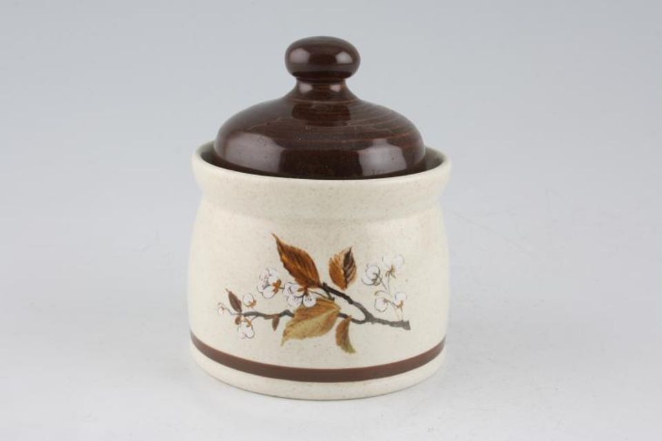 Royal Doulton Wild Cherry - L.S.1038 Sugar Bowl - Lidded (Coffee) With Brown Lid