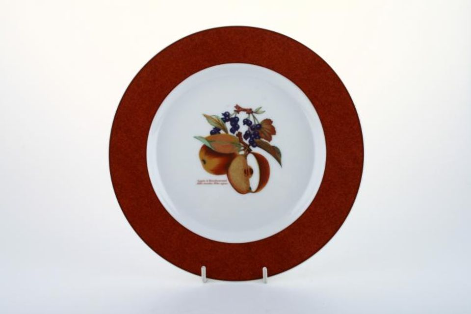 Royal Worcester Evesham - Colours Salad/Dessert Plate Terracotta - Apple & Blackcurrant 8 1/4"