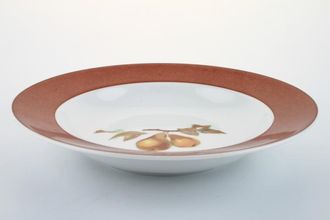 Royal Worcester Evesham - Colours Rimmed Bowl Terracotta - Soup plate - Pear 9"