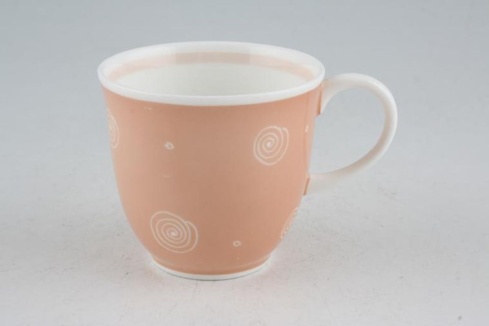 Susie Cooper Scrolls - Salmon Pink Coffee Cup 2 1/2" x 2 3/8"