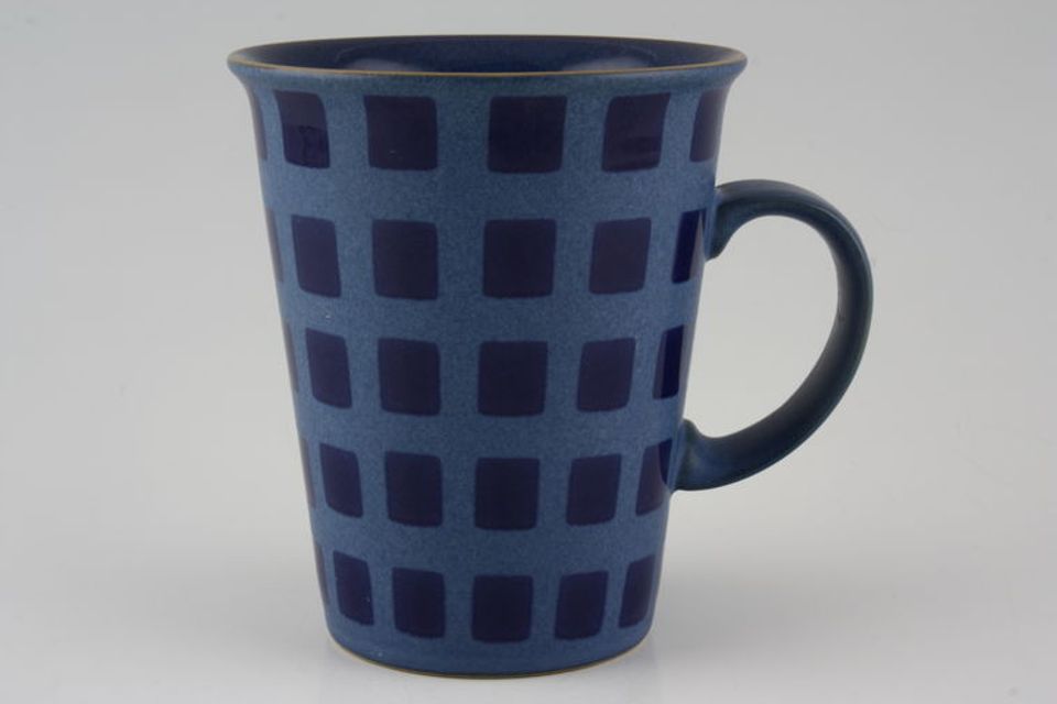 Denby Reflex Mug Blue Inside - Square Pattern , All Over, Outside 4" x 4 5/8"
