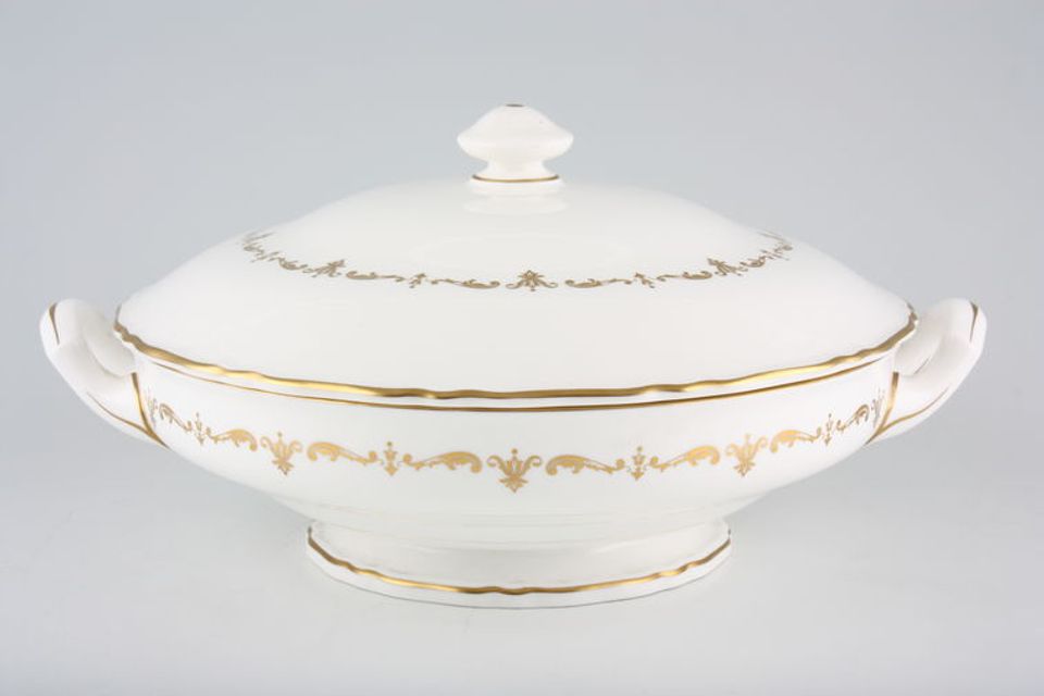 Royal Worcester Gold Chantilly Vegetable Tureen with Lid