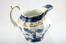 Booths Real Old Willow - Gold Edge - Brown Trellis Milk Jug 1/2pt thumb 2