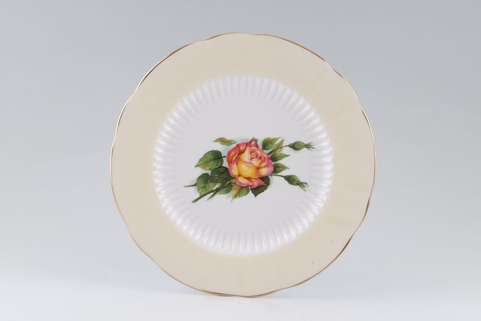 Roslyn Harry Wheatcroft Roses - Peace Salad/Dessert Plate Peace - Cream rim 8 1/8"