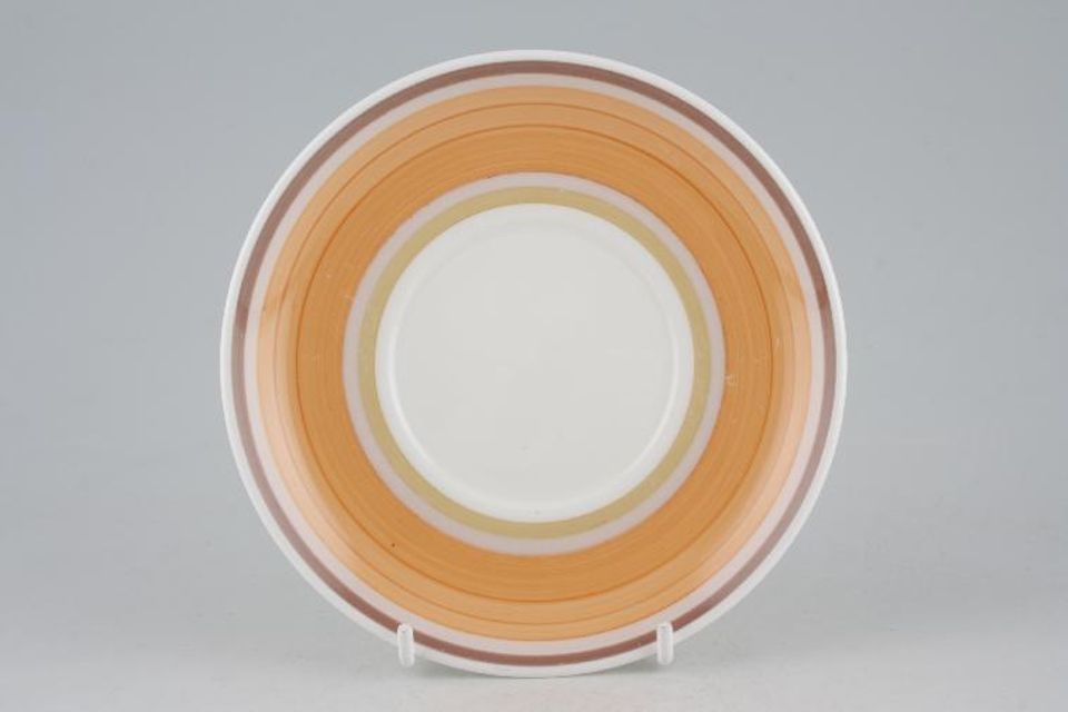 Susie Cooper Gay Stripes Coffee Saucer Cantaloupe 5 1/2"