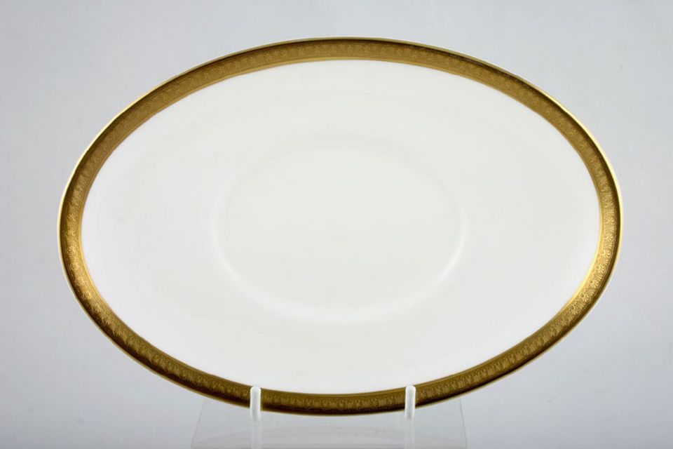 Royal Doulton Royal Gold - H4980 Sauce Boat Stand oval 8 1/4"