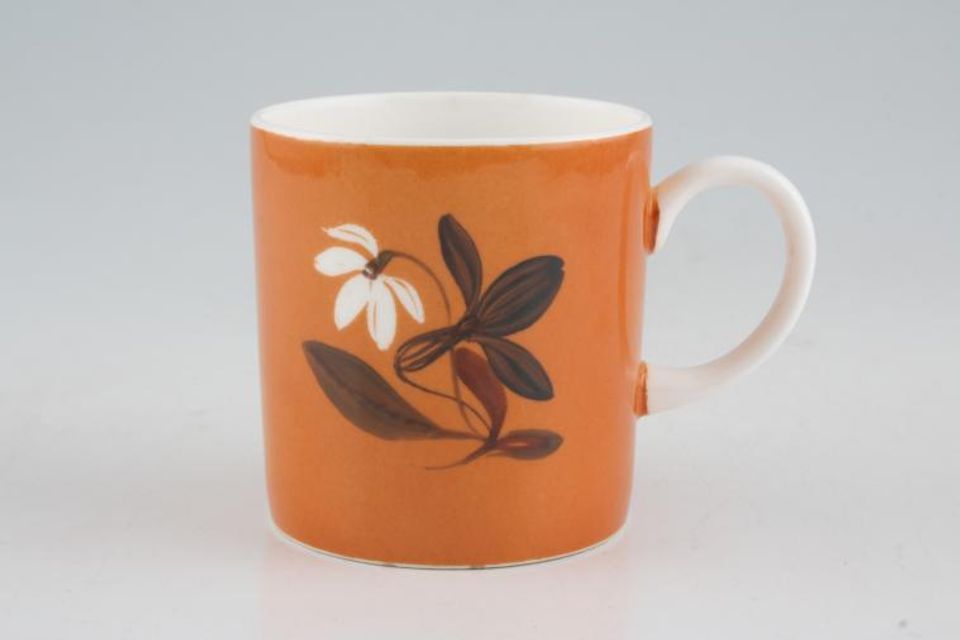 Susie Cooper Flower Motif Coffee/Espresso Can Cantaloupe - FM1, Black Urn B/S 2 1/2" x 2 5/8"