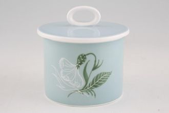 Susie Cooper Flower Motif Sugar Bowl - Lidded (Tea) Grey Blue - Signed b/s