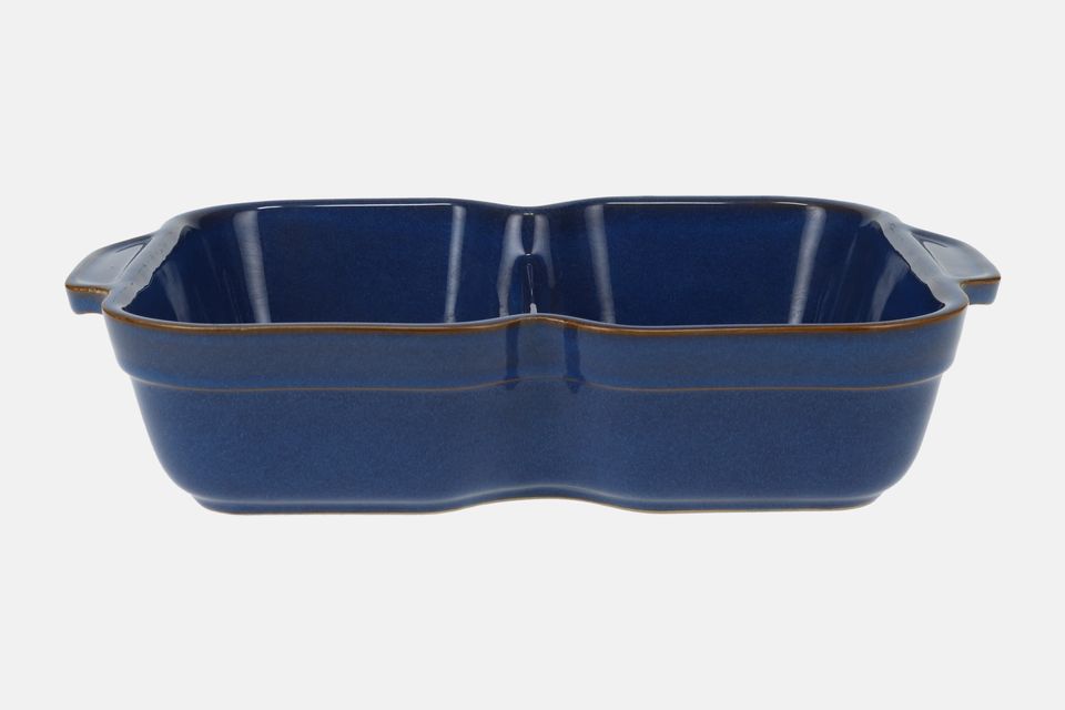 Denby Imperial Blue Serving Dish Divided | Blue 12 3/8" x 8 1/2" x 2 5/8"