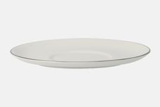 Royal Doulton Reflection - T.C.1008 Sauce Boat Stand oval, plain white, silver rim 8 1/4" thumb 2