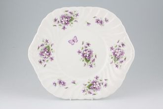 Aynsley Wild Violets Cake Plate square, eared 10 5/8" x 9 3/8"
